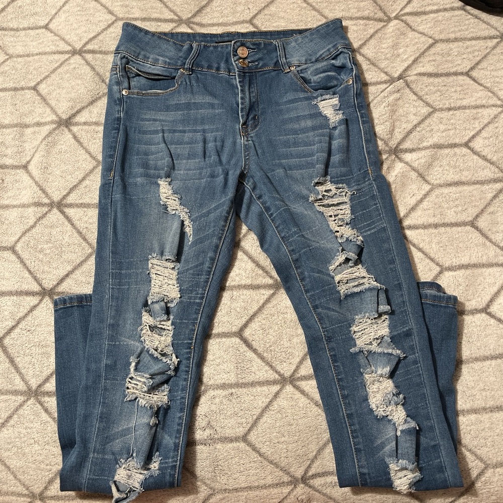 Distressed Blue Women's Jeans